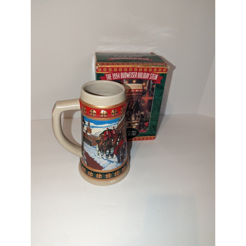 Vintage Budweiser 1994 Hometown Holiday CS211 Stein 15th In The Holiday Series